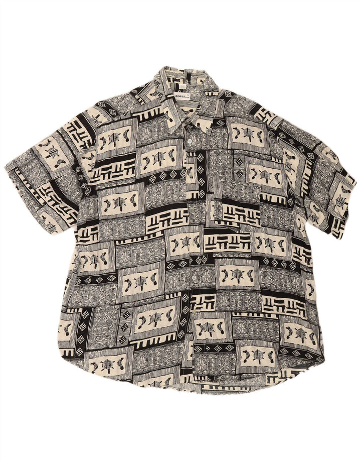 BOULEE muška košulja kratkih rukava veličina 45/46 2XL crna patchwork viskoza