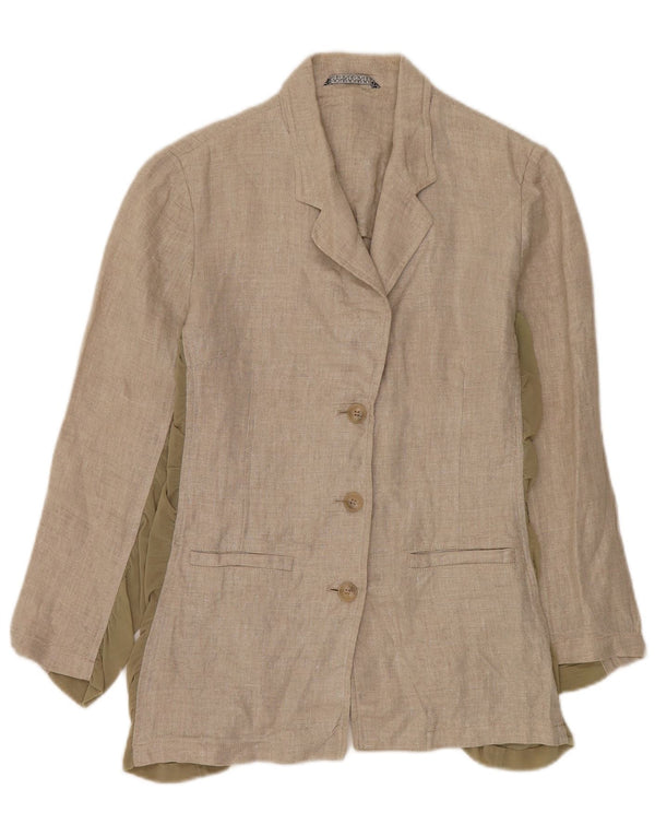 Liu Jo Womens 3 Button Blazer Jacket UK 14 Medium Beige Colourblock
