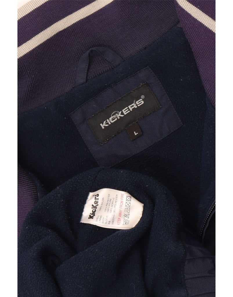 KICKERS Mens Bomber Jacket UK 40 Large Navy Blue Nylon Vintage Kickers and Second-Hand Kickers from Messina Hembry 