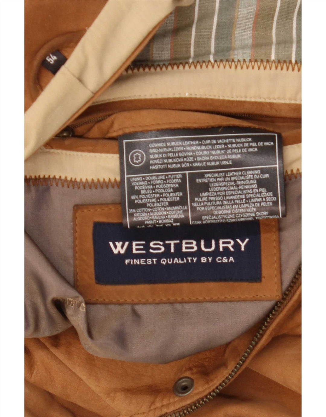WESTBURY Muška bomber jakna od brušene kože IT 54 2XL bež koža