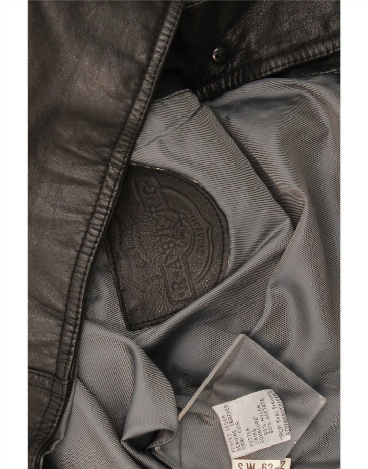 Vintage muški kožni prsluk XL crna koža