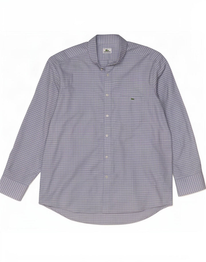 Lacoste muška košulja veličina 44 XL plavi pamuk od ginghama