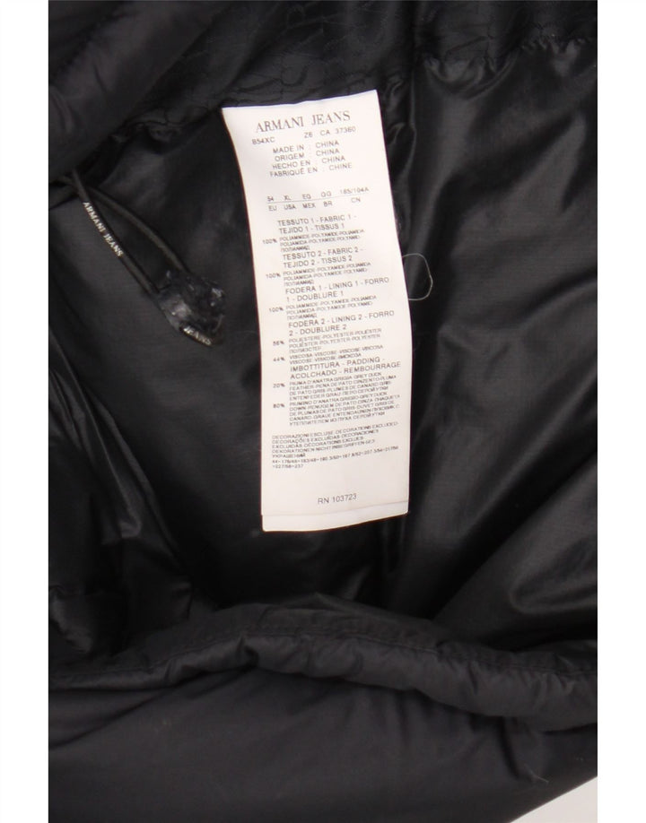 Armani Jeans muška podstavljena jakna s kapuljačom EU 54 XL crni poliamid