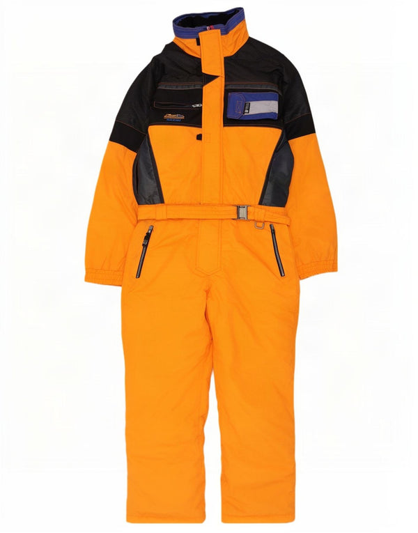 Brugi muški skijaški kombinezon s kapuljačom UK 42 Large Orange Colourblock poliamid