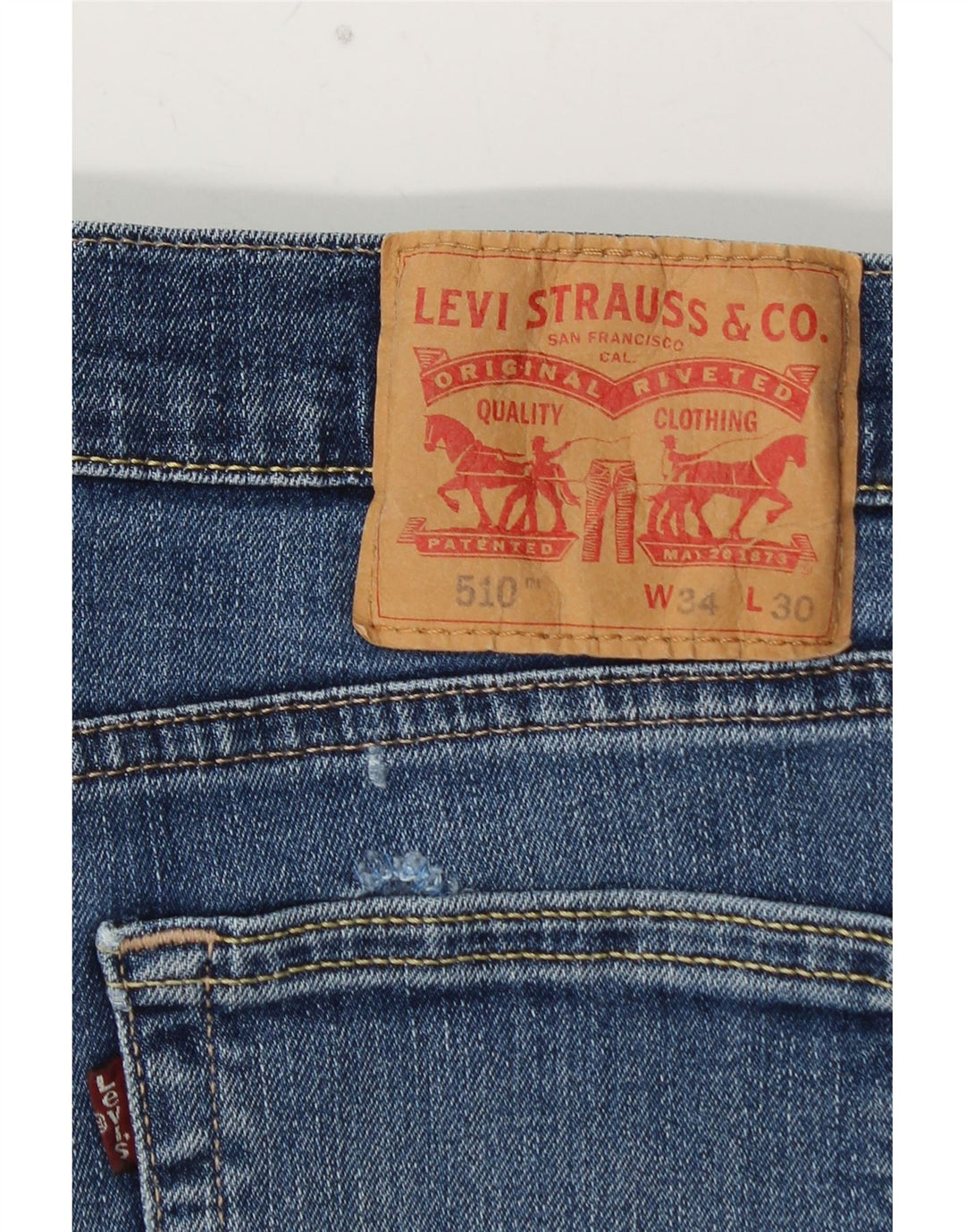 LEVI'S muške 510 uske traperice W34 L30 plavi pamuk
