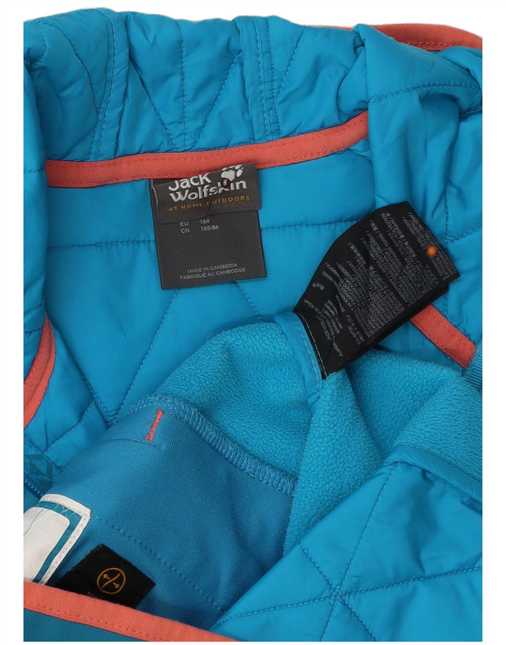 JACK WOLFSKIN Bomber jakna s kapuljačom 13-14 godina, plava poliester