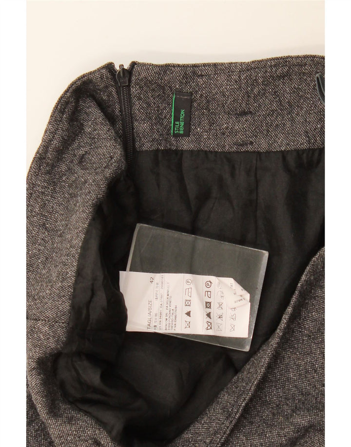 Benetton ženska ravna suknja IT 42 srednje W30 siva vuna