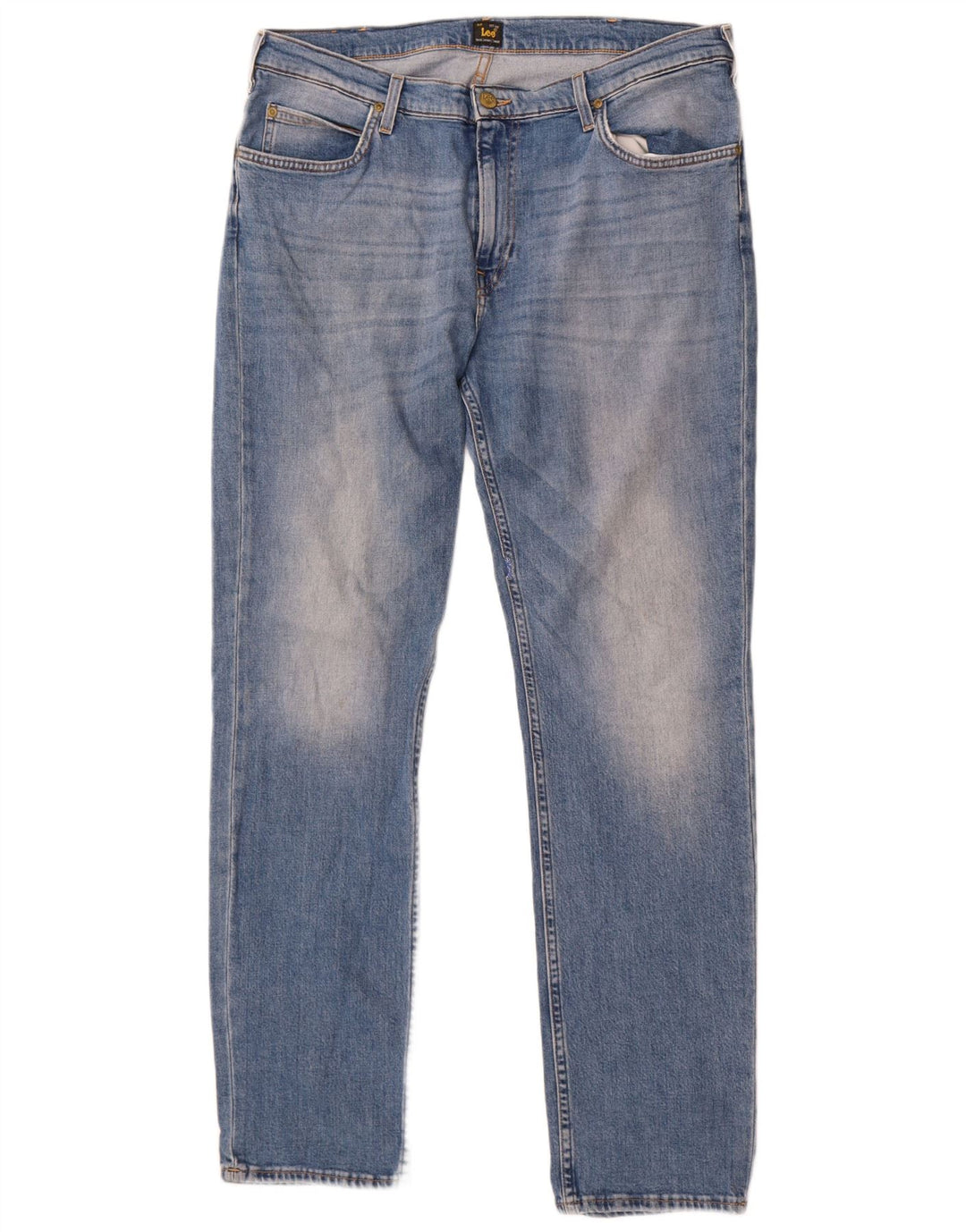 Lee Mens Rider Straight Jeans W36 L32 Plavi pamuk