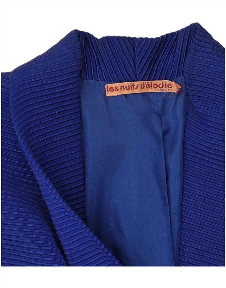 VINTAGE Ženska jakna jakna UK 12 Pamuk srednje plave pruge