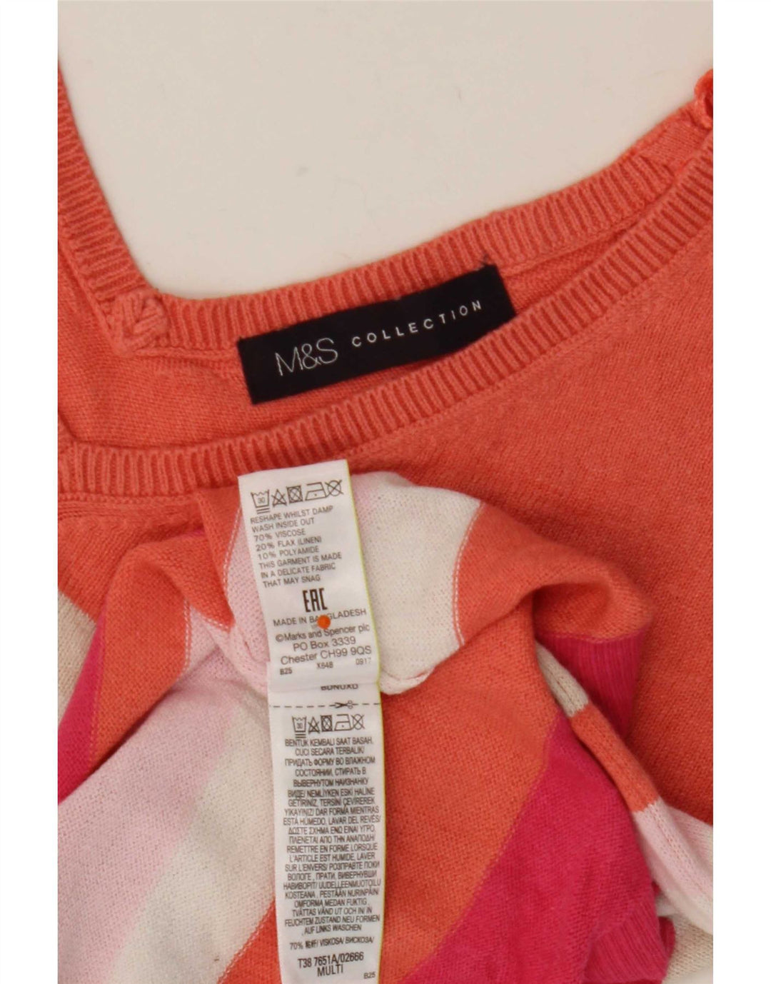 Marks & Spencer ženski džemper s V-izrezom UK 12 srednje višebojni