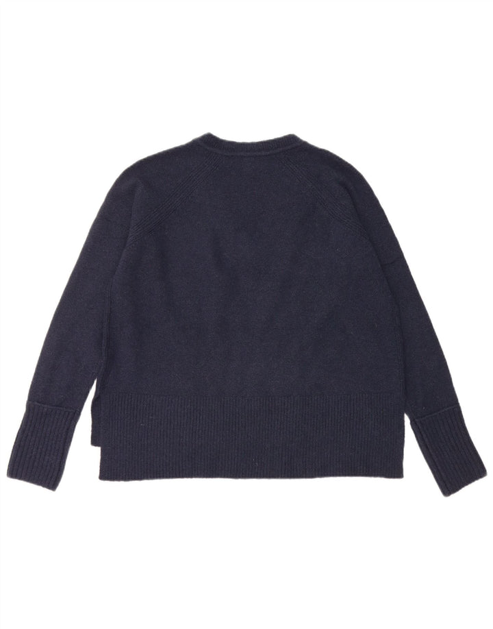 J. CREW Ženski veliki džemper s V-izrezom UK 10 Mali tamnoplavi