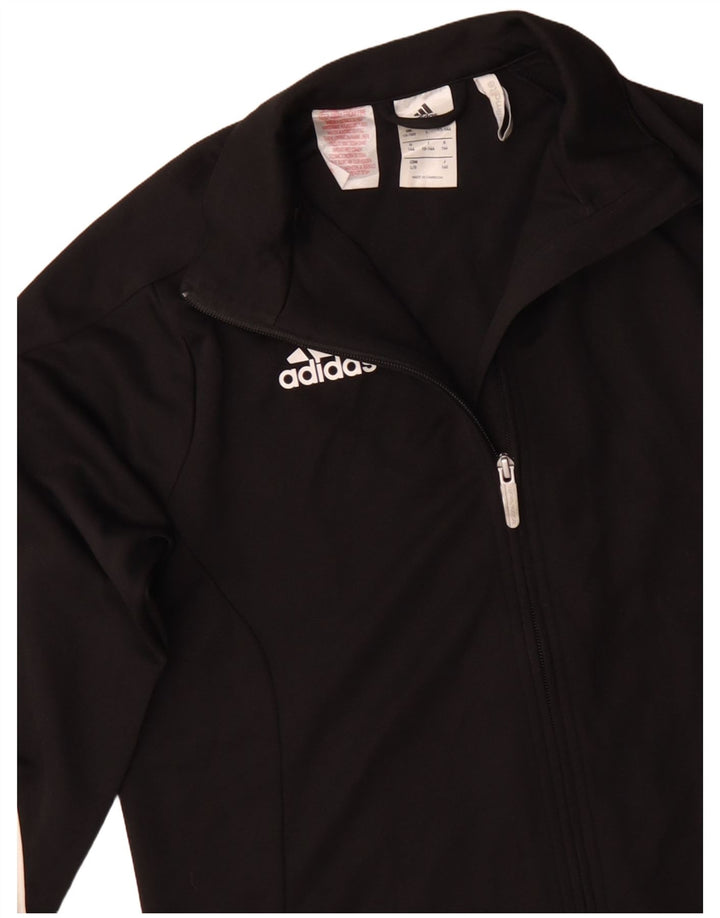 Gornja jakna od trenirke Adidas Climalite 13-14 godina, crni poliester