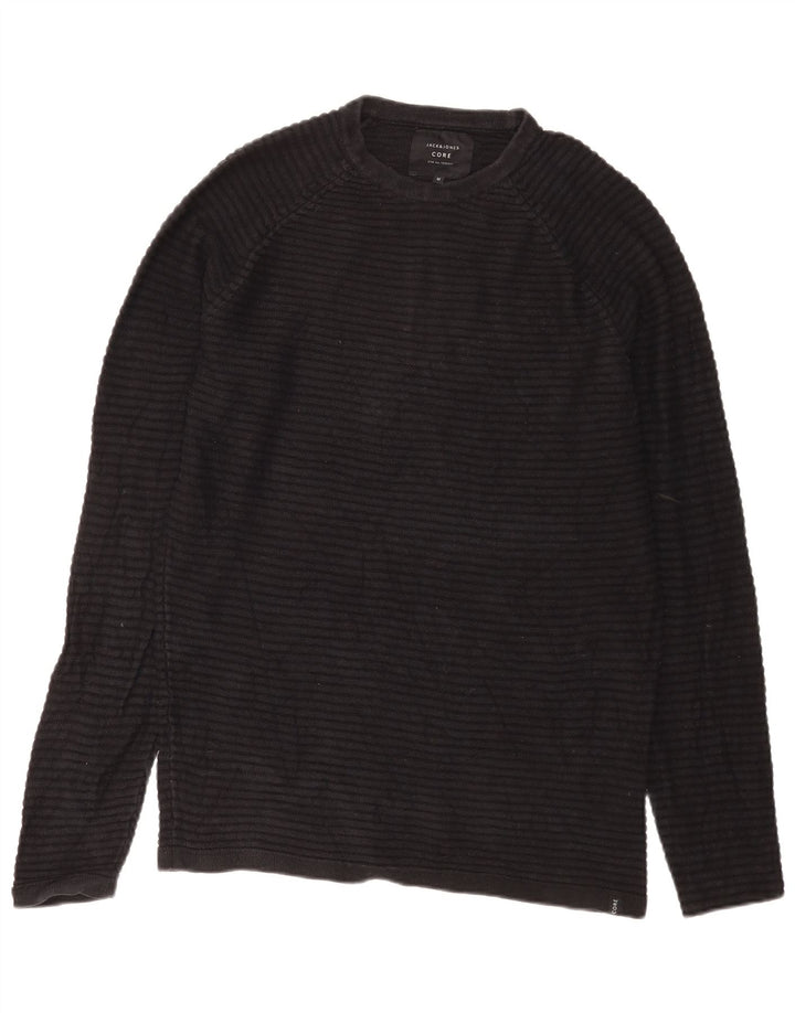 Jack & Jones muški džemper s okruglim izrezom Srednji crni pamuk