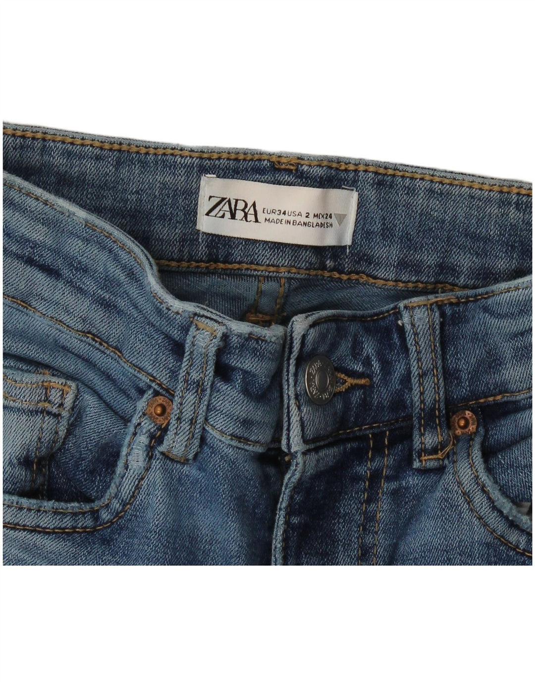 Zara ženske lepršave traperice EU 34 2XS W24 L31 Plave