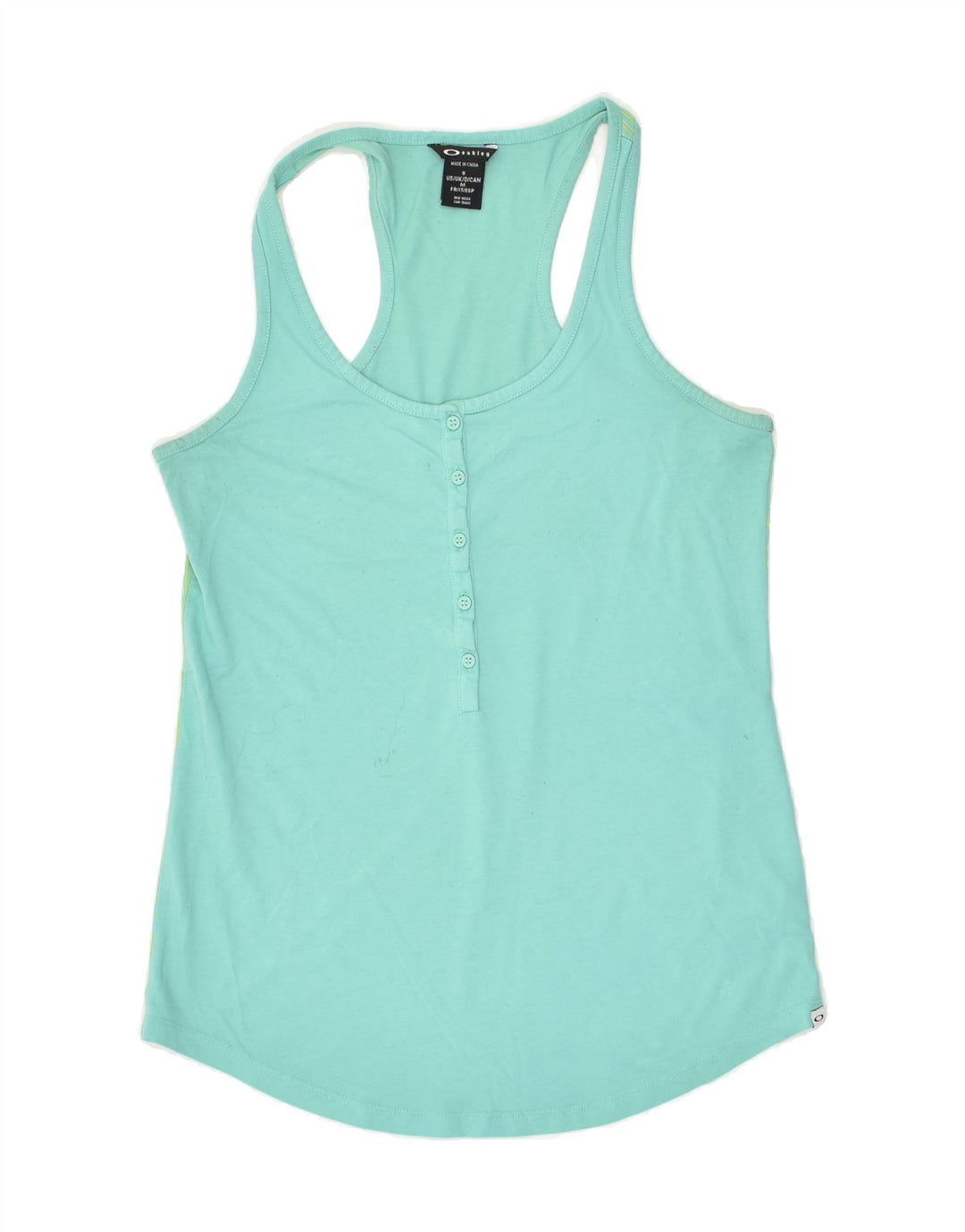 OAKLEY Womens Abstract Pattern Vest Top UK 10 Small Blue Polyester | Vintage Oakley | Thrift | Second-Hand Oakley | Used Clothing | Messina Hembry 