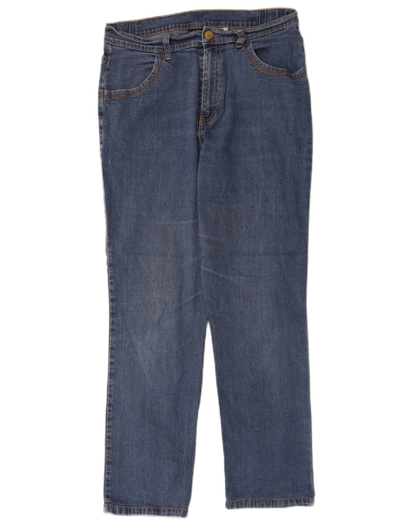 Marks & Spencer Womens Straight Jeans UK 12 Medium W30 L27 Blue Cotton