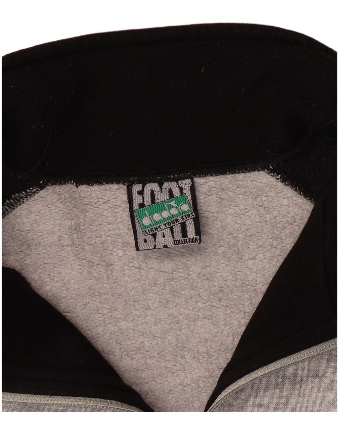 Diadora muška majica s izrezom na patentni zatvarač Veliki sivi pamuk u blokovima boja