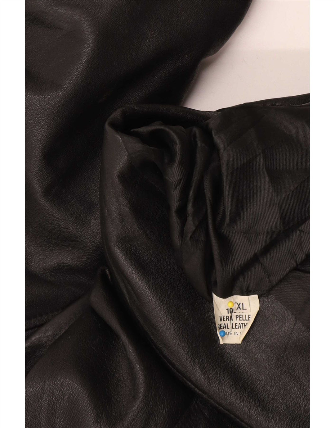 Vintage muški kožni kaput s dvostrukim kopčanjem UK 42 XL crni