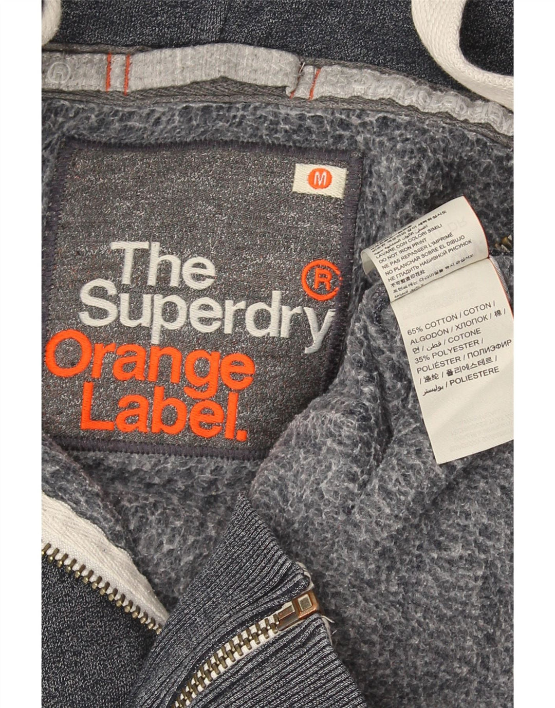 Superdry muški pulover s kapuljačom s patentnim zatvaračem, srednje sivi pamuk