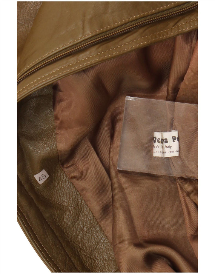 Vintage muška kožna jakna IT 48 Srednje zelena koža