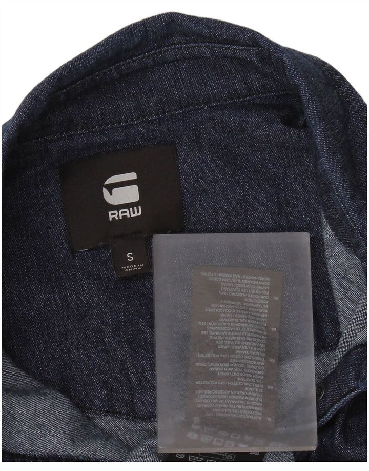 G-Star ženska traper košulja s volanima sprijeda UK 10 Mala tamnoplava pamuk