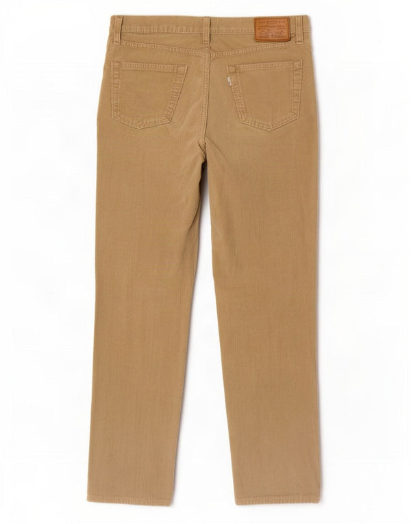 Levi's muške ravne hlače od samta W34 L29 bež pamuk