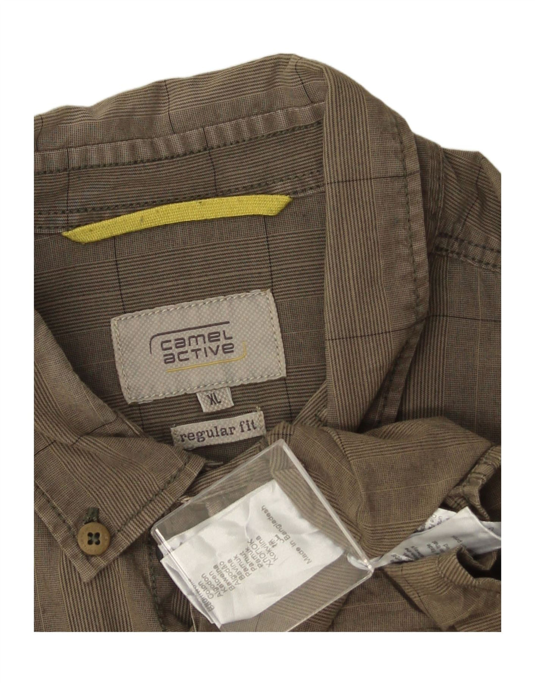 CAMEL ACTIVE muška majica standardnog kroja XL kaki karirani pamuk
