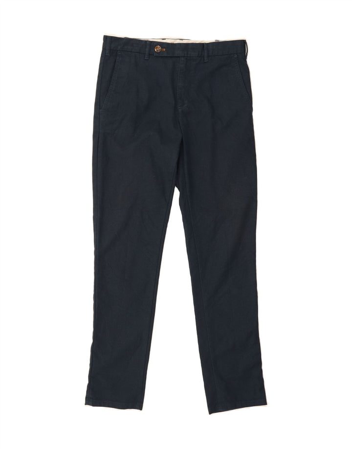 ZARA Mens Slim Suit Trousers EU 38 Small W30 L31 Navy Blue Polyester Vintage Zara and Second-Hand Zara from Messina Hembry 