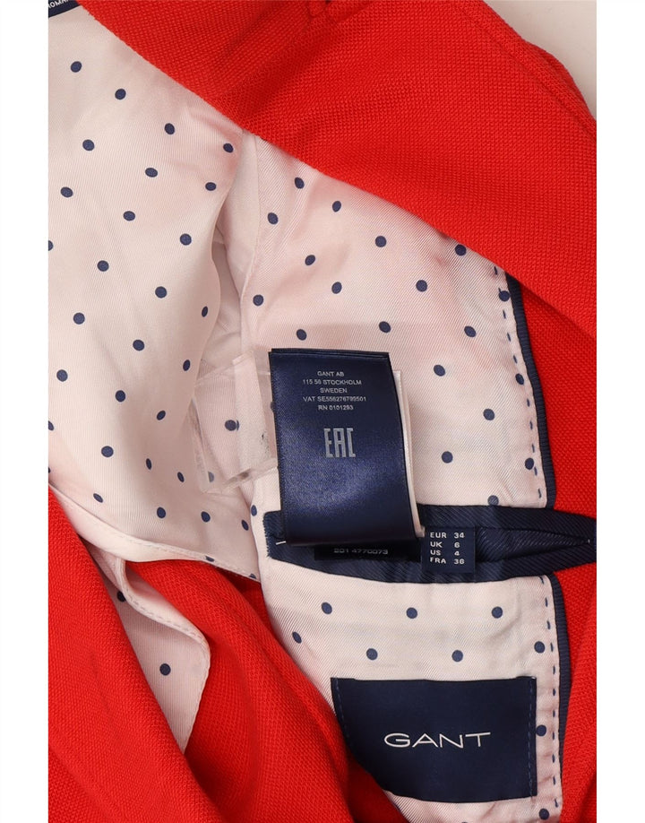 GANT Womens 2 Button Blazer Jacket UK 6 XS  Red Cotton