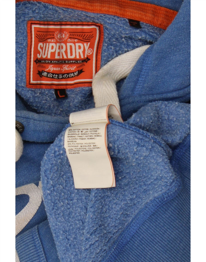 Superdry muška majica s kapuljačom s kapuljačom, veliki plavi pamuk