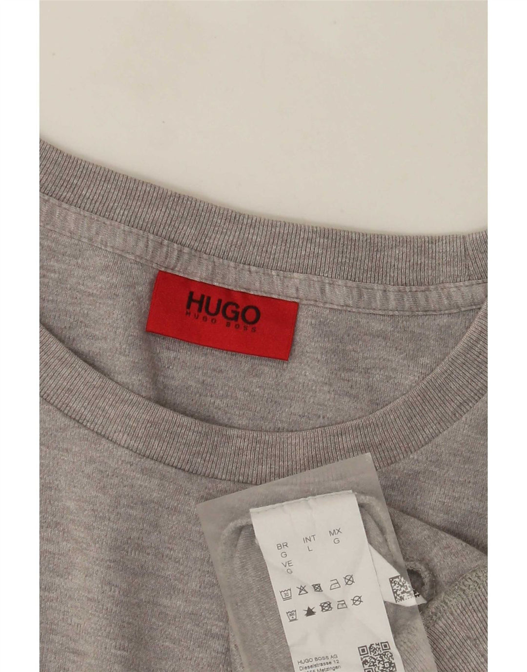 Veliki sivi pamučni džemper Hugo Boss s grafičkim motivima