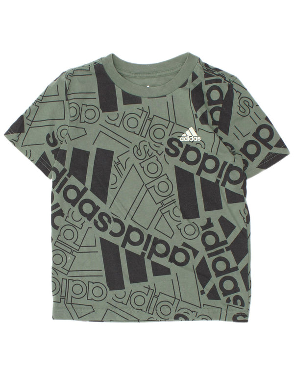 Majica kratkih rukava Adidas Boys Regular Fit Graphic T-Shirt, 4-5 godina, zeleni pamuk