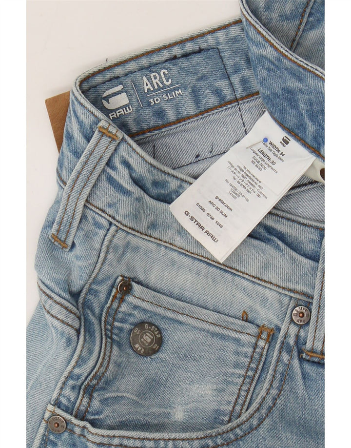 G-STAR Muške uske traperice banana 3D Arc, W34 L30, plavi pamuk