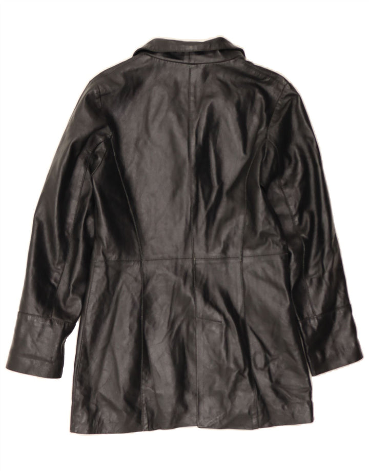 MAURIZIO TROIANO Womens Leather Jacket UK 10 Small Black Leather Vintage Maurizio Troiano and Second-Hand Maurizio Troiano from Messina Hembry 