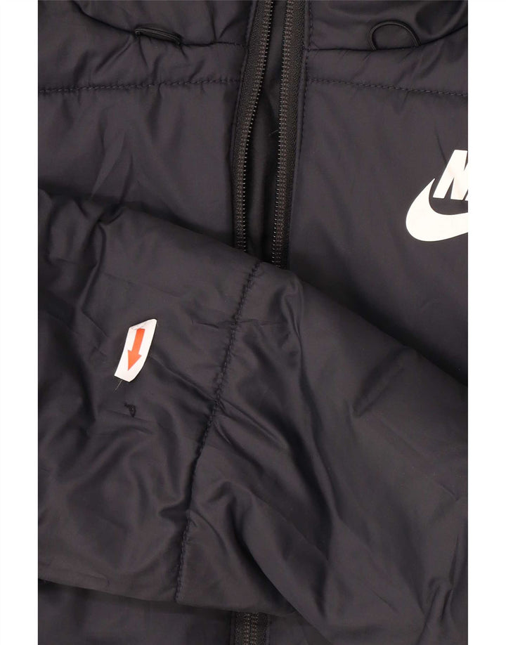 Nike Ženska podstavljena jakna s kapuljačom s grafičkim motivima UK 10 Mala crna poliesterska