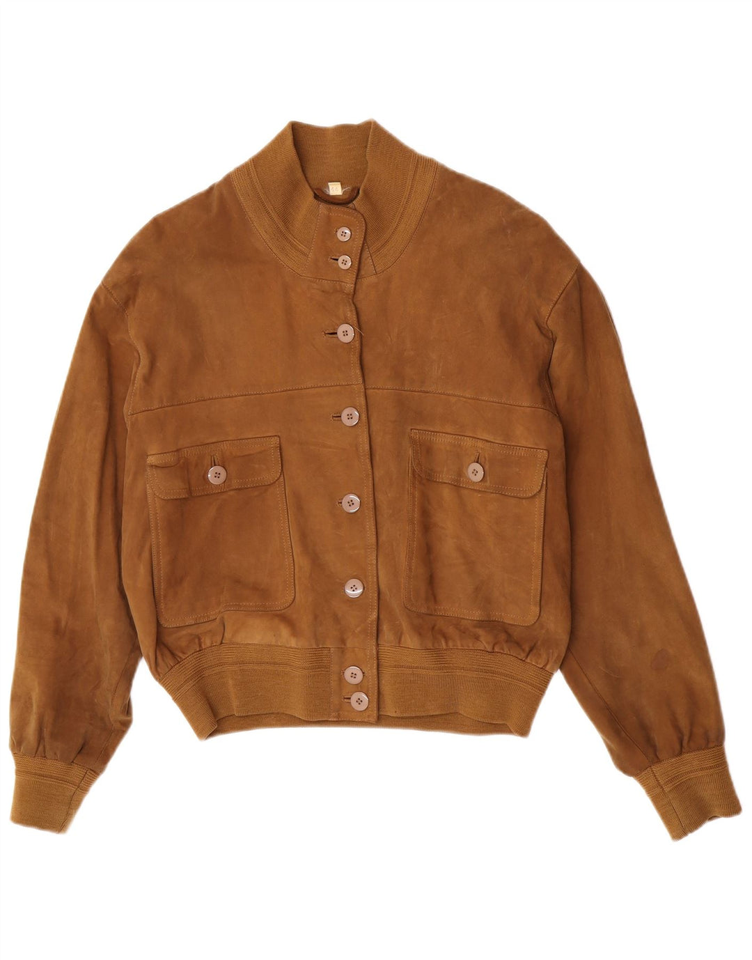 Vintage ženska prevelika bomber jakna od brušene kože IT 44 srednje bež boje