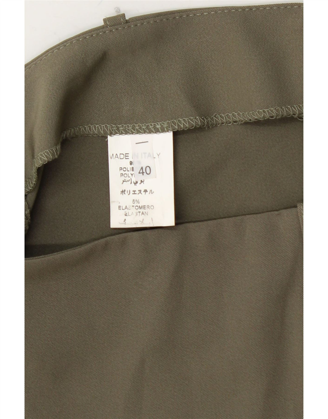 VINTAGE ženska mini suknja niskog struka IT 40 mala W28 kaki poliester