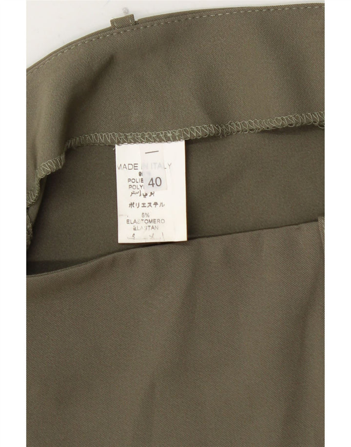 VINTAGE ženska mini suknja niskog struka IT 40 mala W28 kaki poliester