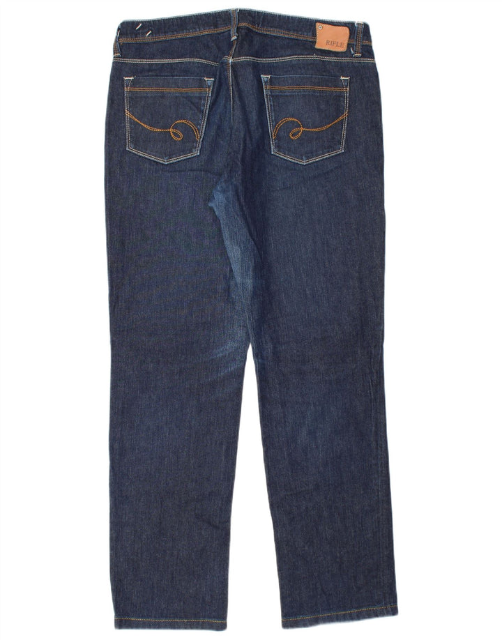 RIFLE Mens Straight Jeans W34 L30 Blue Cotton