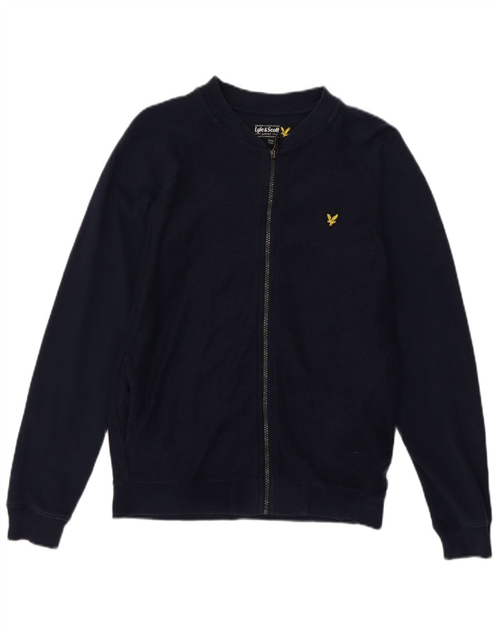 LYLE & SCOTT Boys Tracksuit Top Jacket 14-15 Years Navy Blue Cotton