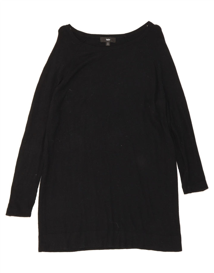MOSSIMO Womens Long Sleeve Jumper Dress UK 14 Medium Black Nylon Vintage Mossimo and Second-Hand Mossimo from Messina Hembry 