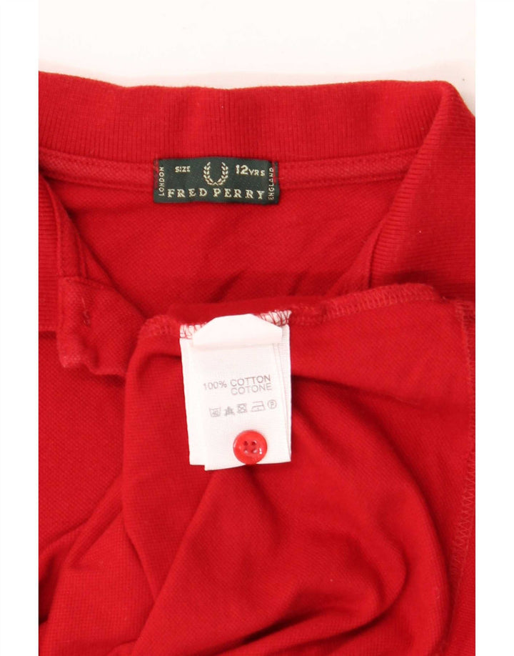 Fred Perry polo majica za dječake 11-12 godina, crveni pamuk