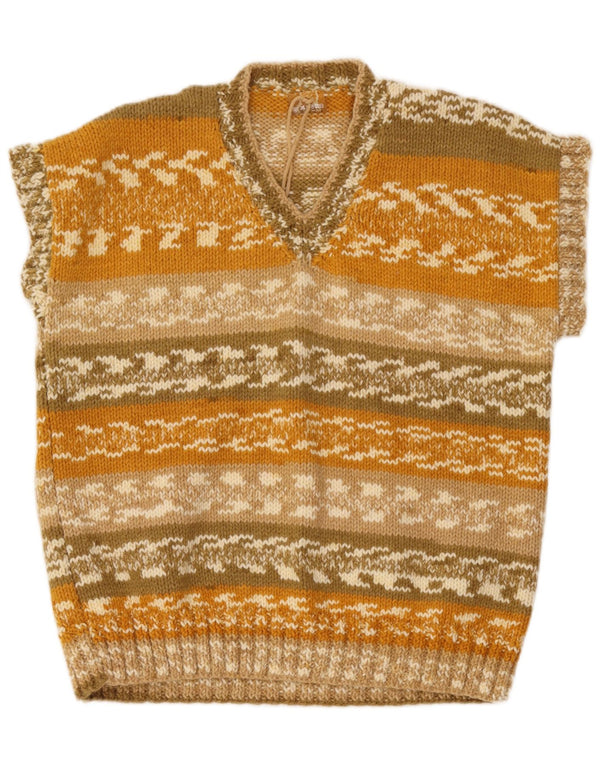 Vintage ženski džemper s V-izrezom UK 18 XL na višebojne pruge