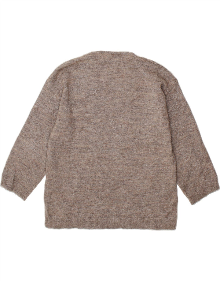 WHITE STUFF Womens V-Neck Jumper Sweater UK 12 Medium Grey Wool Vintage White Stuff and Second-Hand White Stuff from Messina Hembry 