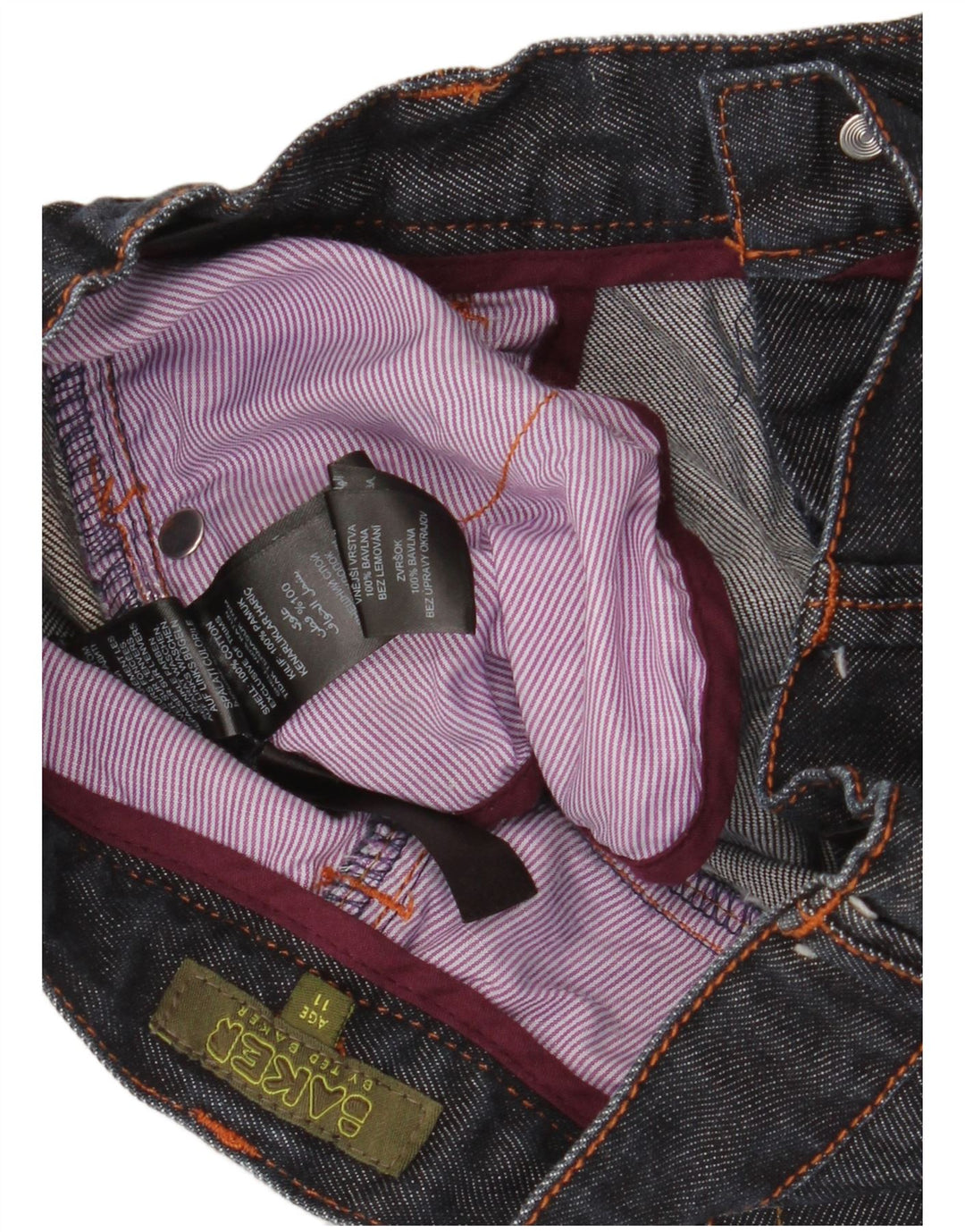 TED BAKER Banana ravne traperice za dječake 10-11 godina W26 L24 tamnoplavi pamuk