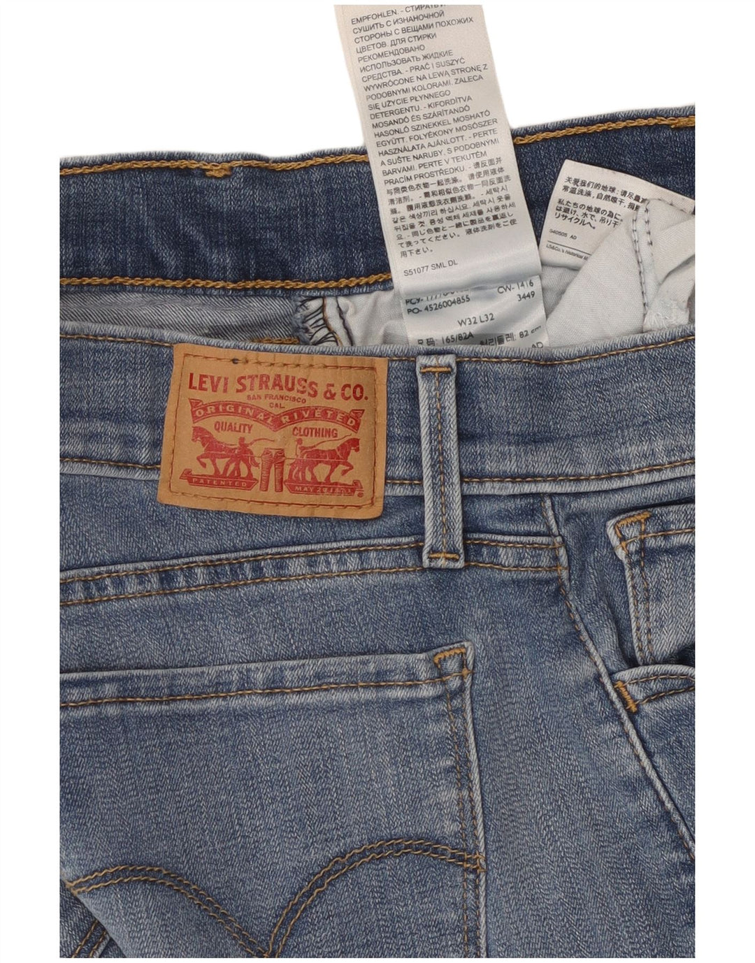 LEVI'S ženske 710 super uske traperice W32 L32 plavi pamuk