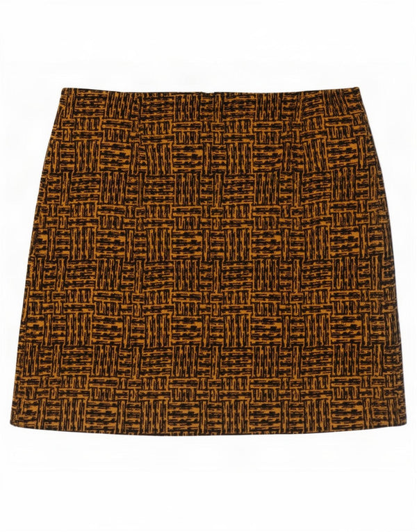 Marks & Spencer ženska mini suknja UK 14 velika W36 smeđa geometrijski poliester