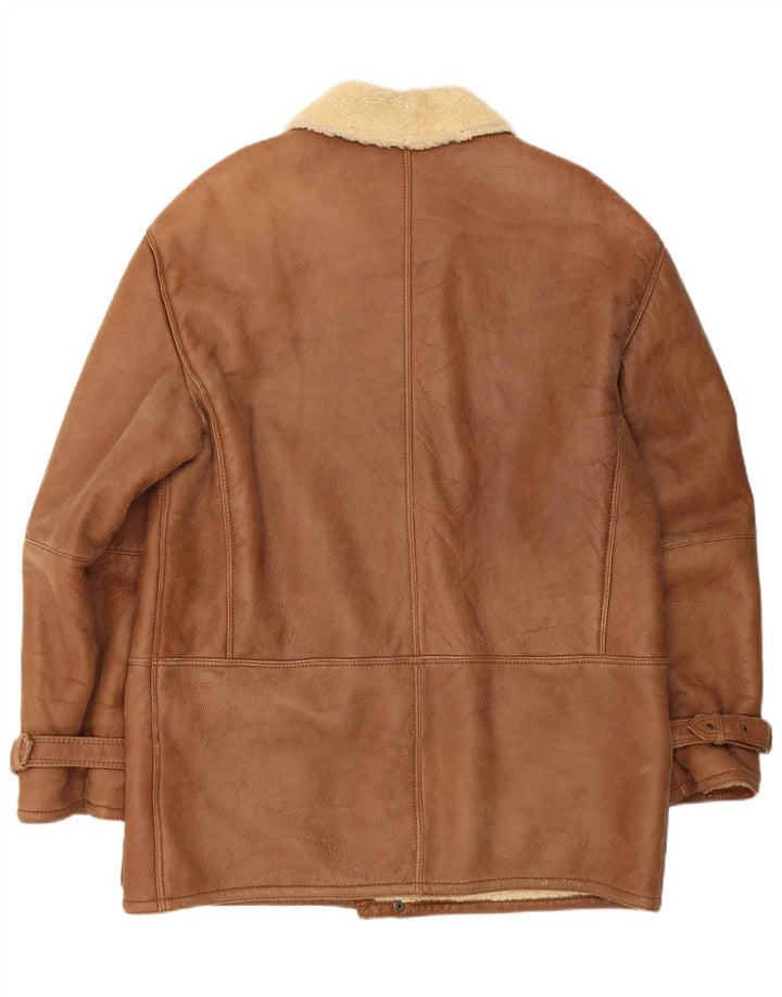 Vintage muška jakna od ovčje kože IT 52 XL Bež ovčja koža
