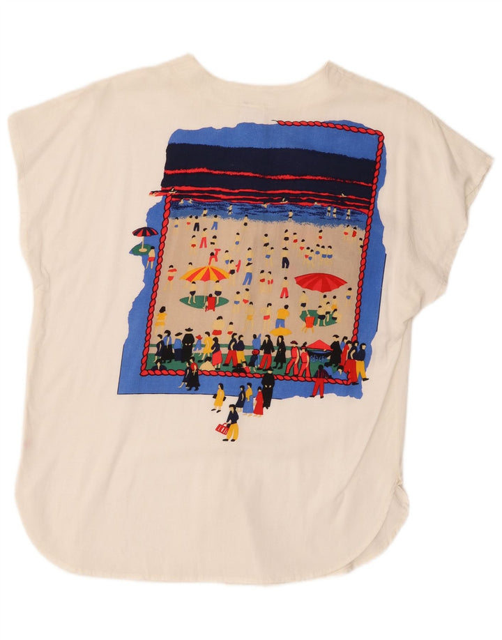 Nova brza ženska prevelika grafička košulja bluza EU 36 Mala bijela