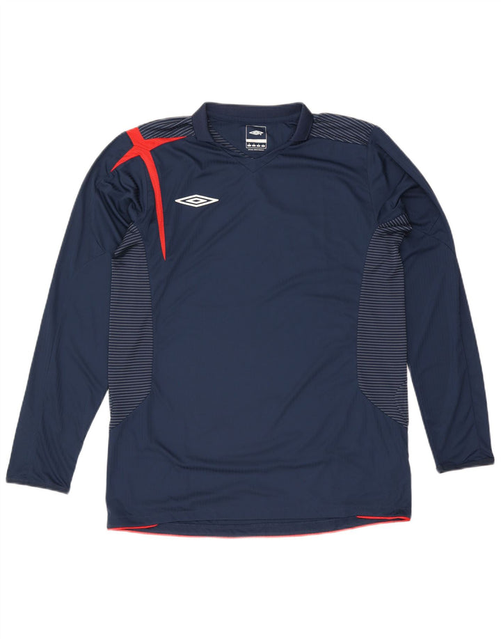 Umbro muška majica dugih rukava srednje tamnoplave pruge od poliestera